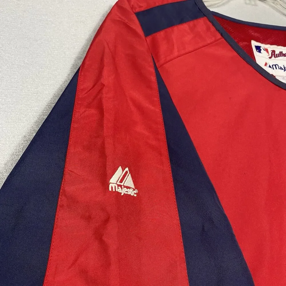 Boston Red Sox Jacket Men Medium Majestic Red MLB Baseball Warm Up Pullover